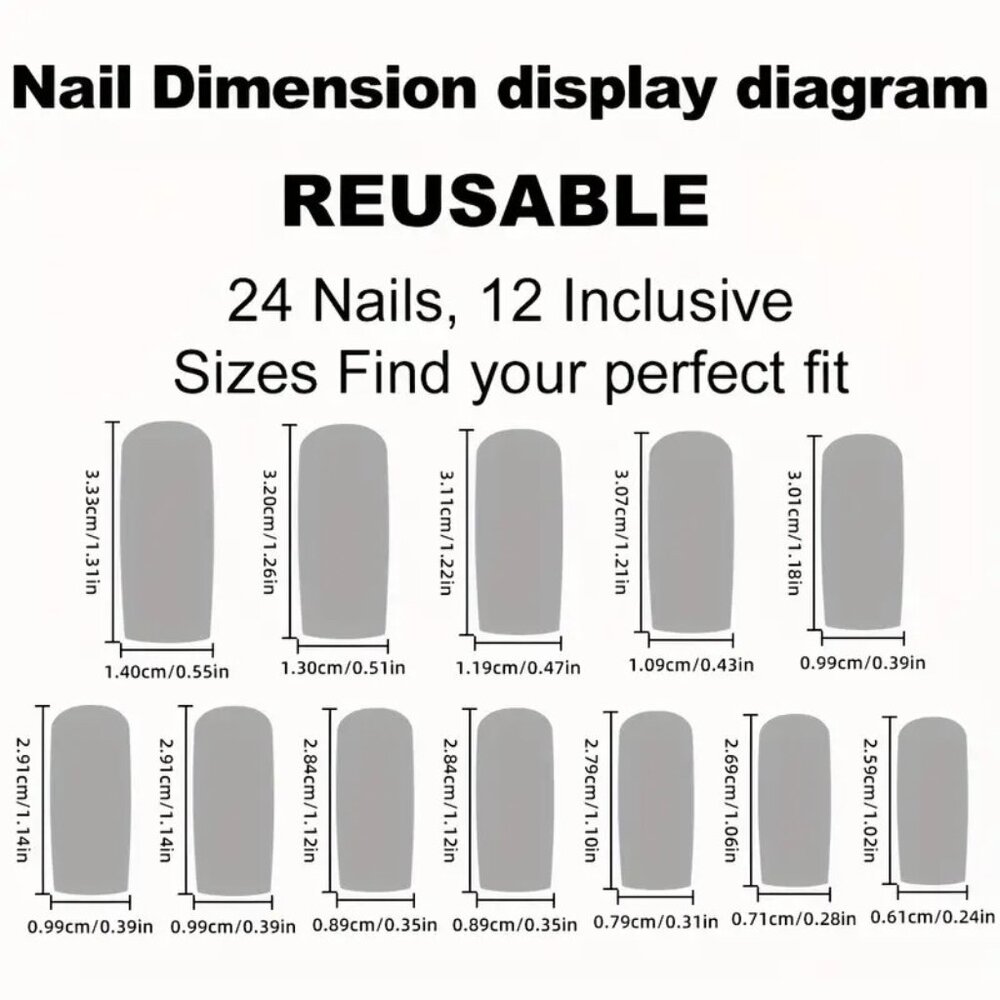 Nails Purple Press On 24 Stylish Glossy Manicure Sexy Fade Long Square Reusable - Picture 3 of 5